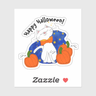 Halloween Cat Pumpkins Aufkleber