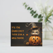 Halloween Cat Real Anwesen Marketing Postkarte (Stehend Vorderseite)