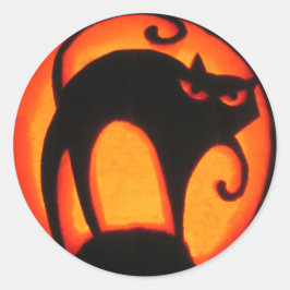 Halloween Cat Runder Aufkleber