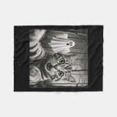 Halloween Cat Selfie With Soky Ghost Fleecedecke (Vorderseite (Horizontal))