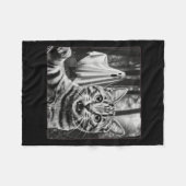 Halloween Cat Selfie With Soky Ghost  Fleecedecke (Vorderseite (Horizontal))