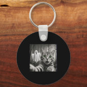 Halloween Cat Selfie With Soky Ghost Schlüsselanhänger (Vorderseite)