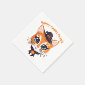 Halloween Cat Serviette (Ecke)
