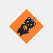 Halloween Cat Serviette (Ecke)