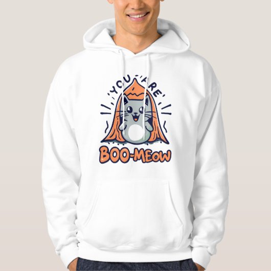Halloween Cat Sie sind Bow Meow Hoodie (Vorderseite)