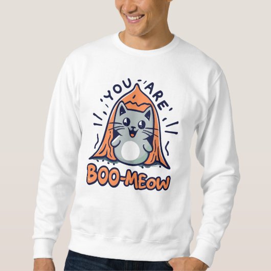 Halloween Cat Sie sind Bow Meow Sweatshirt (Vorderseite)