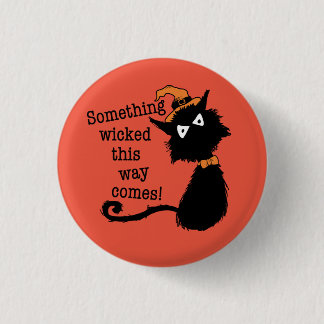 Halloween Cat - So kommt etwas Wackeliges. Button