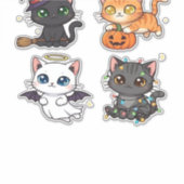 Halloween Cat Spooky and Stylish Feline-Inspired Aufkleber (Vorderseite)