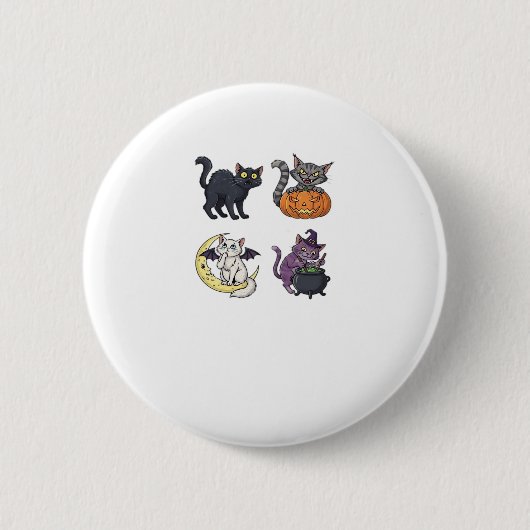 Halloween Cat  Spooky and Stylish Feline-Inspired  Button (Vorderseite)