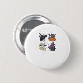 Halloween Cat  Spooky and Stylish Feline-Inspired  Button (Vorne & Hinten)