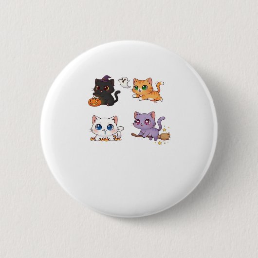 Halloween Cat  Spooky and Stylish Feline-Inspired  Button (Vorderseite)