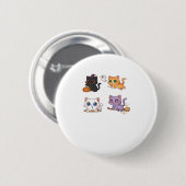 Halloween Cat  Spooky and Stylish Feline-Inspired  Button (Vorne & Hinten)