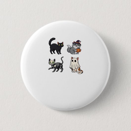 Halloween Cat  Spooky and Stylish Feline-Inspired  Button (Vorderseite)