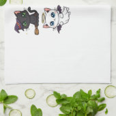 Halloween Cat  Spooky and Stylish Feline-Inspired  Geschirrtuch (Gefaltet)