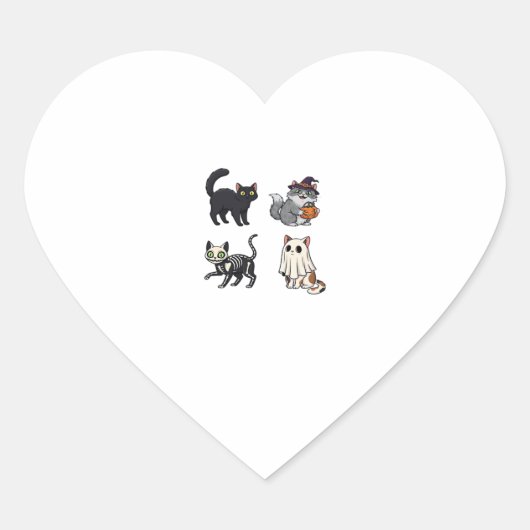 Halloween Cat  Spooky and Stylish Feline-Inspired  Herz-Aufkleber (Vorderseite)