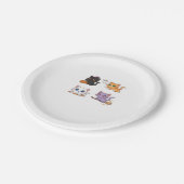 Halloween Cat  Spooky and Stylish Feline-Inspired  Pappteller (Schrägansicht)