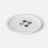 Halloween Cat  Spooky and Stylish Feline-Inspired  Pappteller (Schrägansicht)