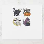 Halloween Cat  Spooky and Stylish Feline-Inspired  Schaumweinetikett (Einzelnes Label)