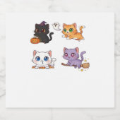 Halloween Cat  Spooky and Stylish Feline-Inspired  Schaumweinetikett (Einzelnes Label)