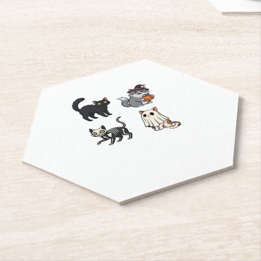 Halloween Cat Spooky and Stylish Feline-Inspired Untersetzer (angewinkelt)