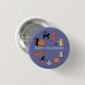 Halloween Cat Spooky Button (Vorne & Hinten)