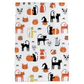 Halloween Cat Spooky Mittlere Geschenktüte (Rückseite)