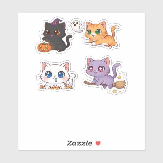 Halloween Cat Spooky und stilvolle Feline Inspirie Aufkleber (Blatt)