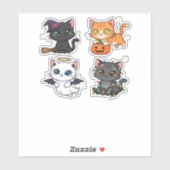 Halloween Cat Spooky und stilvolle Feline Inspirie Aufkleber (Blatt)