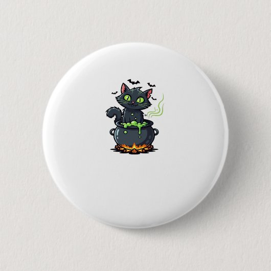 Halloween Cat Spooky und stilvolle Feline Inspirie Button (Vorderseite)