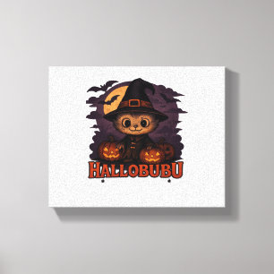Halloween Cat Spooky und stilvolle Feline Inspirie Leinwanddruck