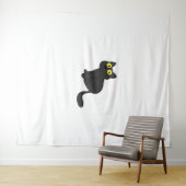 Halloween Cat Spooky und stilvolle Feline Inspirie Wandteppich (Beispiel (Horizontal))