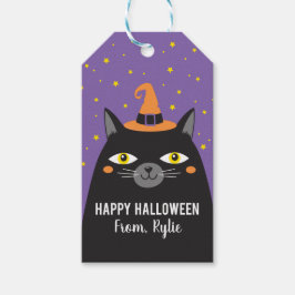 Halloween Cat Sticker Geschenkanhänger