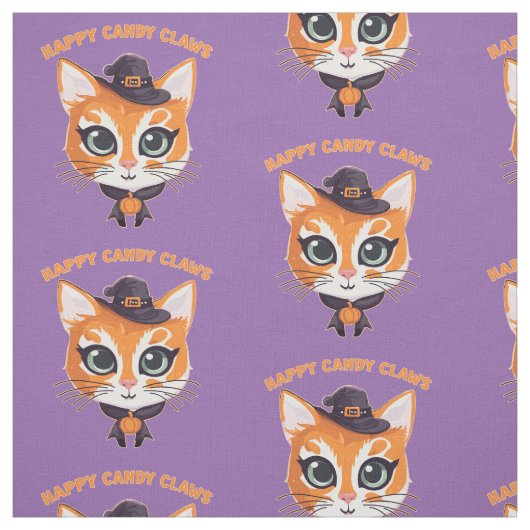 Halloween Cat Stoff (Muster)