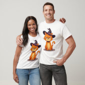 Halloween Cat T-Shirt Kitten Jack O Lantern Kitty (Unisex)
