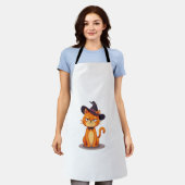 Halloween Cat T-Shirt Kitten Jack O Lantern Kitty  Schürze (Getragen)