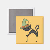 Halloween Cat T - Shirt und Geschenke Magnet (Vorderseite/Rückseite)