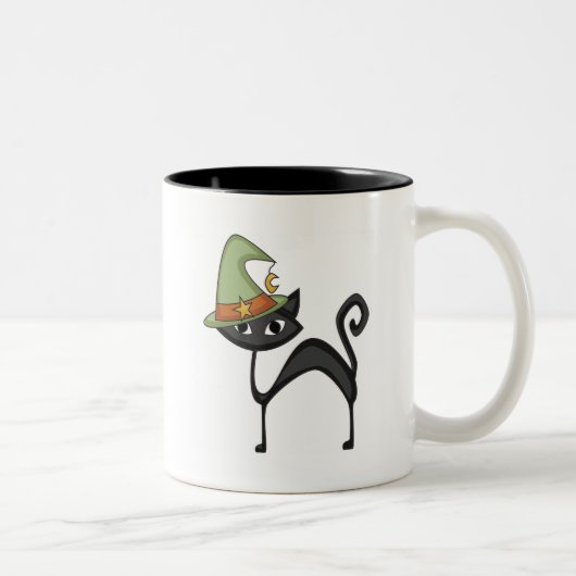 Halloween Cat T - Shirt und Geschenke Zweifarbige Tasse (Rechts)