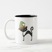 Halloween Cat T - Shirt und Geschenke Zweifarbige Tasse (Links)