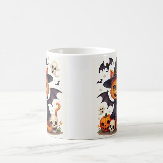 Halloween-Cat-Tasse Kaffeetasse (Mittel)