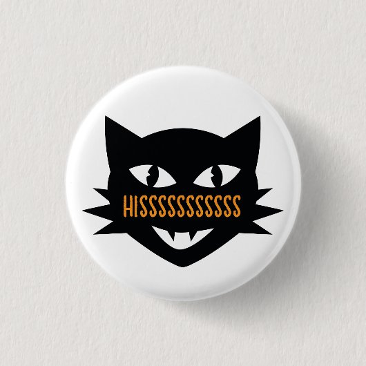 Halloween Cat Trick oder Treat Button (Vorderseite)