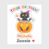 Halloween Cat Trick or Tree Aufkleber (Blatt)