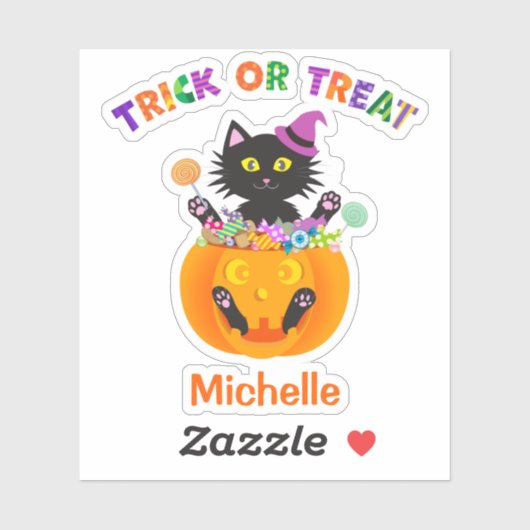Halloween Cat Trick or Tree Aufkleber (Blatt)