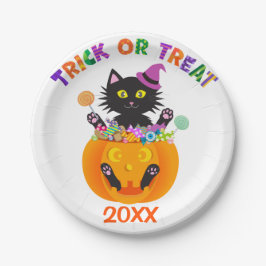 Halloween Cat Trick or Tree Pappteller