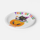 Halloween Cat Trick or Tree Pappteller (Schrägansicht)