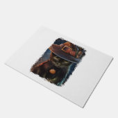 Halloween Cat Tshirt Fußmatte (Schrägansicht)