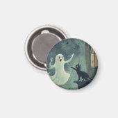 Halloween Cat und Ghost Magnet (Vorderseite/Rückseite)