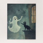 Halloween Cat und Ghost Puzzle (Vertikal)