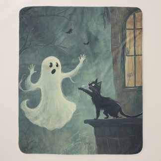 Halloween Cat und Ghost Sherpadecke