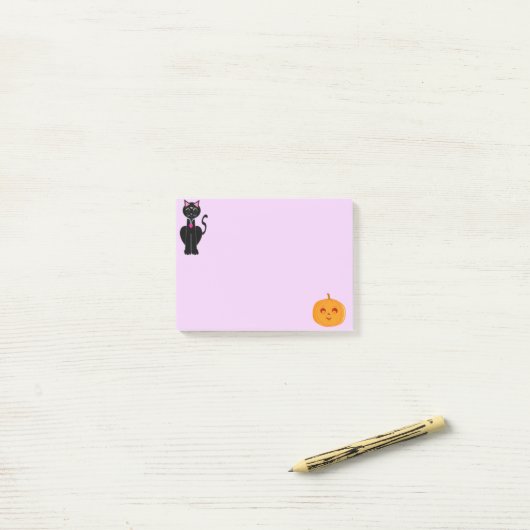 Halloween Cat und Pumpkin Post-it Klebezettel (Auf Schreibtisch)