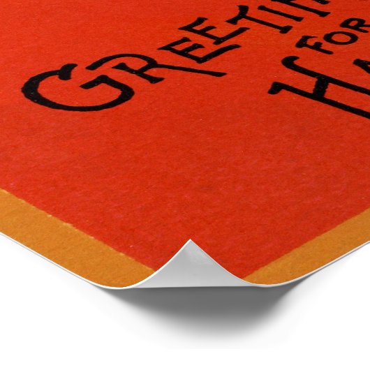 Halloween Cat und Pumpkin Poster (Ecke)